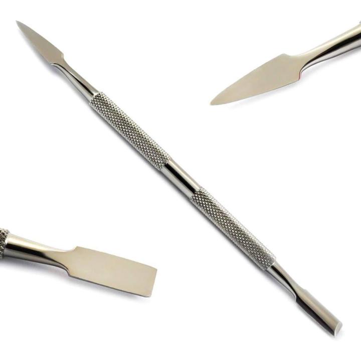 Professional 1 Pcs Stainless Steel Nail Cuticle Pusher Double Head Dead Skin Push Remover For Pedicure Manicure Tool Nails Art Remover Accessories
