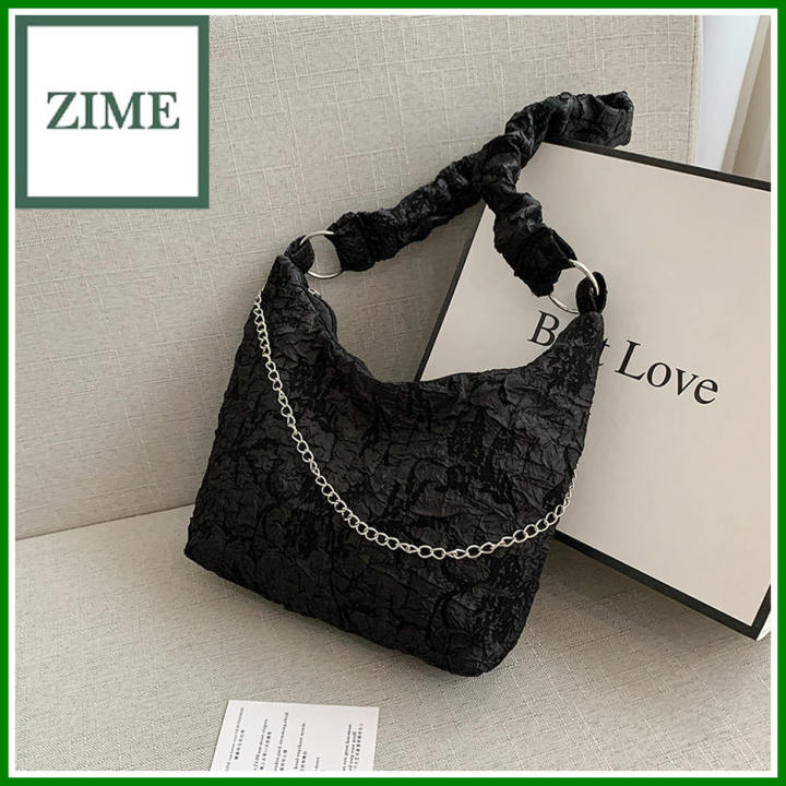 【ZIME】Design simple pleated tote bag women's new trendy fashion one