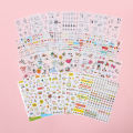 6 Sheets/lot Scrapbook Accessories Students Gift PP Diary Decoration Cute Cartoon Multi Purpose Children Sticker Toys. 