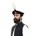 Black Chitrali Cap (Pakul) With Markhor,  Premium Quality Chitrali cap Peshawari Pakul | Handmade - 100% Pure Wool. 