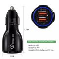 Car USB Charger Quick Charge 3.0 QC 3.0 2.0 Fast Charging Adapter Dual USB Car-Charger For All Mobiles Black. 