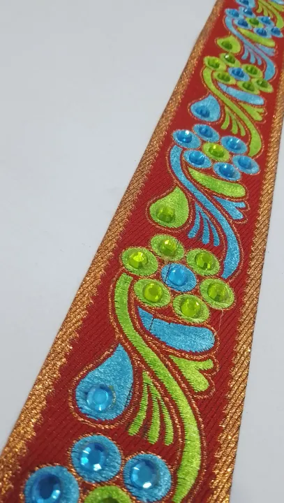 1%20Yard/Gaz%20Fancy%20Crystal%20Work%20Banasri%20Attractive%20Lace%20-%20Versatile%20Lace%20for%20Clothes,%20Lace%20for%20Dresses,%20Kurti,%20Dupatta,%20Front-Back%20Ghera,%20and%20Borders%20-%20Image%202