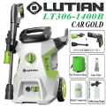 LUTIAN - LT306-1400B -110 BAR HIGH CAR PRESSURE WASHER - 1400 WATTS - AUTO START - SELF PRIMING - PORTABLE - 2 IN 1 GUN ( LONG & SHORT). 