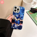 Romantic Fantasy Cool Blue Butterfly Cute Bracket Case Compatible for IPhone 13 11 12 16 14 15 Pro Max XR 7Plus 16 7 14 15 8 Plus XS X MAX SE 2020 Luxury Waves Water Case. 
