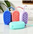 Silicone Body Scrubber Bath Sponge - 2 in 1 Exfoliating Body Brush Loofah Shower Sponge for Women Men and kids. 