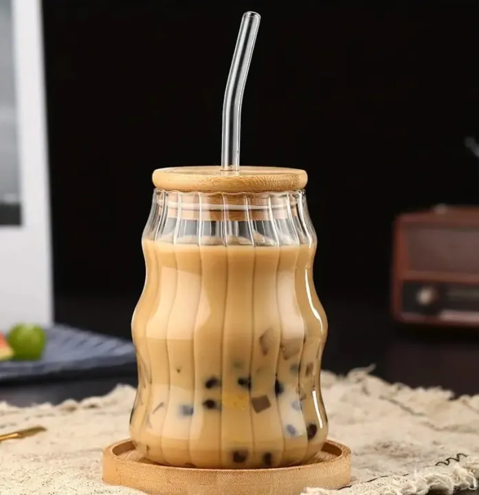 Openi%20-%20Ribbed%20&%20Round%20Glass%20Sipper%20with%20Glass%20Straw,%20Tumbler%20Can%20Lid%20Ribbed%20Square%20Glass%20Mug%20with%20Straw,%20Mason%20Jars%20With%20Cover,%20Mug%20for%20Fruit%20Juice%20Milk%20&%20Coffee%20Mug%20-%20Image%202