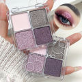 4-Color Glitter Blue Eyeshadow Palette Matte Pearl Shimmer Acrylic Smoky Purple Eye Shadow Palette Long Lasting Makeup Cosmetic. 