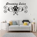 Grooming Salon Wall Decals Dog Paw Print Vinyl Poster Pet Shops Decor Pets Grooming Scissor Wall Art Sticker Pet Shop. 