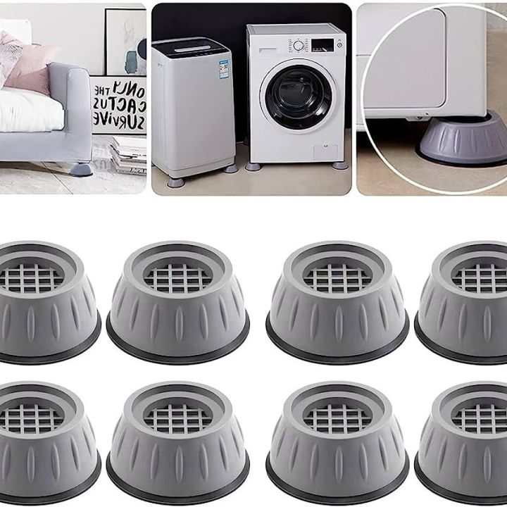 8Pcs Universal Size Anti Vibration Feet Pads Washing Machine Floor Mat Non Slip Shock Proof Washing Machine Foot Pads Elasticity Earth Protectors Furniture Anti Vibration Rubber Mats Noise Reducing Washing Machine Stand Prevent Shaking Moving Walking