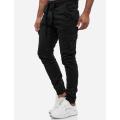 Black Cargo Trouser For Men - Stylish and Functional Men's Fashionable Cargo Pants, Fabric Front Terry. 