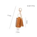 Portable 11 Color Plastic With Tassels Travel Keyring Keychain Holder Empty Bottle Hand Sanitizer Holder PU leather Cover. 