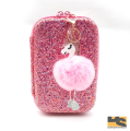 unicorn pencil Faux Pom Pom case pencil case Creative school supplies stationery | Cute stationary items for girls. 