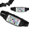 Adjustable Sweatproof Mobile Waist Belly Belt Pouch Bag Case Cover with Transparent Clear View Touch Screen with headphone jack slot For Jogging Sports Running  Gym Workouts  Walking Exercise Hiking. 