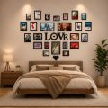 Stylish Home Wall Decoration Set | Photo Frames with Decorative Clock. 