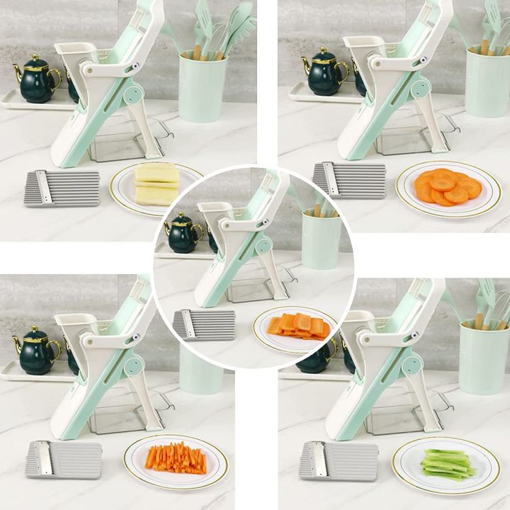 Supernal Safe Mandoline Slicer For Kitchen,Vegetable Slicer Mandolin (5 Kind Blades),Food Onion Vegetable Chopper,Cheese Slicer,French Fry Cutter