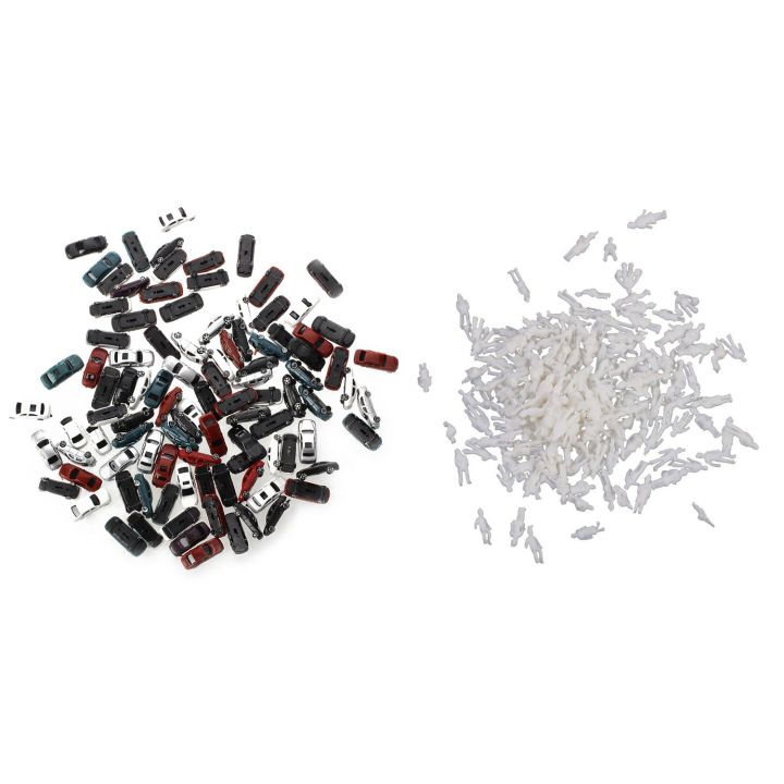 Bloepum 100Pcs Painted Model Car Building Train Layout Scale