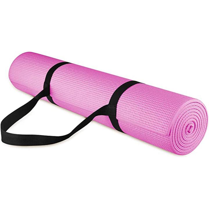 DM Yoga Mat Double Sided Soft Thickness Anti Tears Sports Matt Gym Fitness Workout Extra Thick High Density Exercise Pad Non-Slip Surface Aerobics With Durable Pvc Carrying Strap for Men,Women,Boys and Girls 12mm 6 x 2 feet