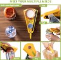 Jar Opener, Multi Function Bottle Opener Can Opener Easy to Find for Seniors with Arthritis, Women, Children, Elderly (Yellow) 5 in 1 lid jar opener, screw cap jar bottle opener, manual non slip, multifunctional. 