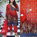 Fancy Malai Printed Unstitched 3 Piece Suit Best for Girls  & women - Art# JS - FMPL - SC - M16 - BD. 
