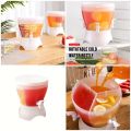 3 Compartment Beverage Dispenser Plastic 360° Rotating Dispenser with Faucet and lid, 3.5L Large Capacity Refrigerator Cold Water Kettle, Multifunctional Cooler Bottle.. 