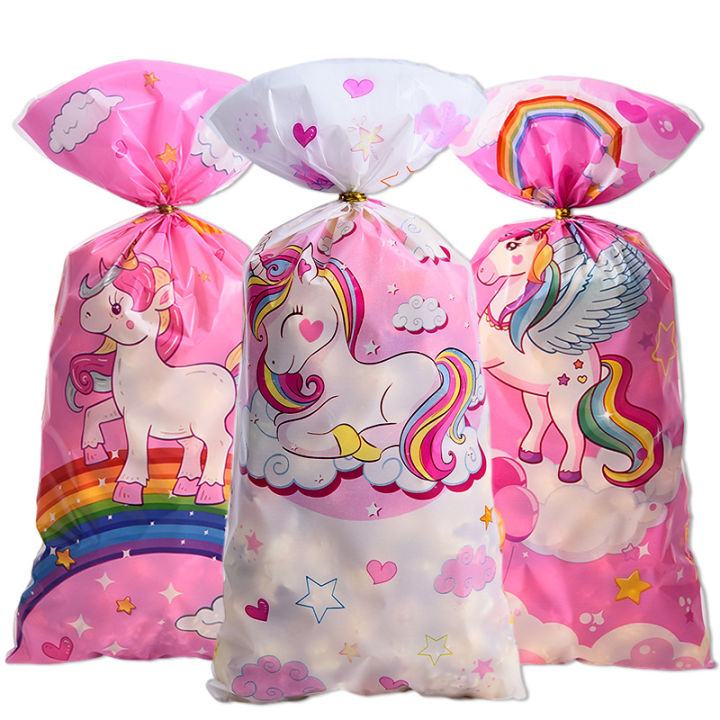 25/50pcs Cute Unicorn Candy Bags Packing Bags Birthday Party Decor Bag For Guest Girl Birthday Supplies Baby Shower