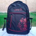 Lion Printed Travel Laptop Backpack Black with Multicolor Combination. 