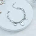 Premium Stainless Steel Jewellery – Corroded Three Peach Heart Bracelet for Women and Couples Gift. 