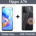 Oppo A76 Glass Protector Tempered Polish Screen Protection + Back Clear Jelly Protector Soft Film Protection Hydrogel Film Back Protector For Oppo A76. 