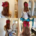 Korean Fashion Hair Bow For Women Black Ribbon Bow Tie Hairpin Elegant Ladies Hairgrips Headwear Hair Accessories Hair Clips. 