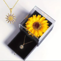Artificial Sunflower Gift Box with Necklace Best wishes Box For Women Daughter Girlfriend Wife Mom Sisters Necklace with Gift Box for Mother's Day Birthday Wedding Gift. 