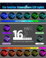 4pcs Car Interior Lights RGB 12 LED Strip Light Car Auto Atmosphere Music Remote Control Flexible Neon Lamp 12V. 
