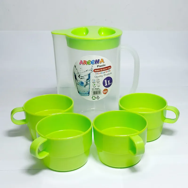 1L Plastic Jug with 4 Cups