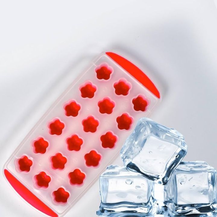 Ice Cube Tray - 18-Grid Silicone Ice Cube Mold - Easy Push Pop Out -flowers Ice  vubrd for Water Bottles - Reusable Ice Tray for Sports Bottles - Ice Stick Maker for Drinks, Cocktails, Ice Cream - BPA-Free, Flexible, Durable, Freezer-Safe Kitchen