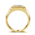[ New ]MJZ034 Men's Artificial Diamond Ring Square Diamond Huamao Arm Inlaid Tyrant Men's Diamond Ring Trendy Men's Wide Version Big Ring. 