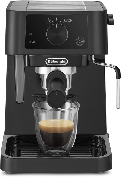 DeLonghi Stilosa Advanced EC235.BK Pump Coffee Maker with 15 Bar Pressure, 1100 W, 1 L, Black [Energy Class A+]