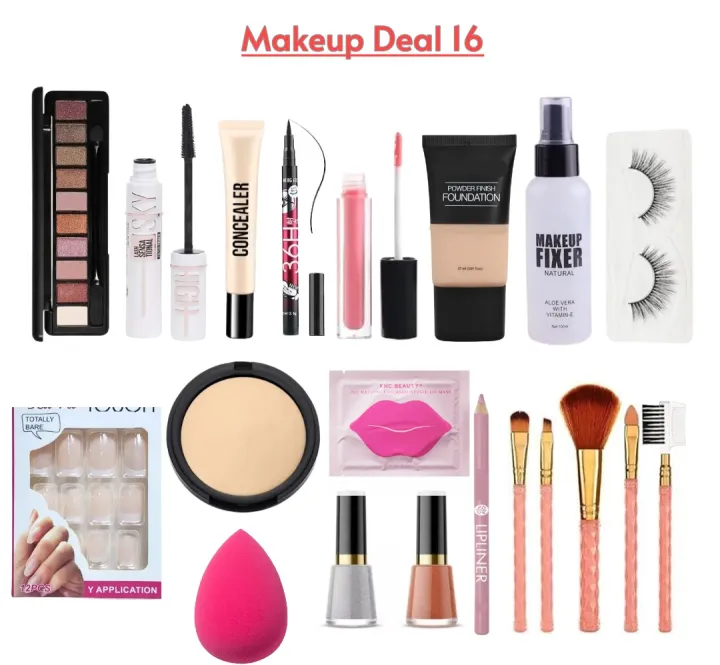 Pack%20of%2016%20Wending%20Makeup%20Deals%20Of%20Eyeshadow%20+%20Concealer%20+Gloss+%20Powder+%20Base%20+%20Mascara%20-%20Image%203