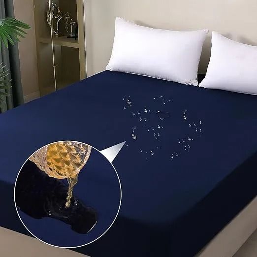 Waterproof Mattress Cover/ Fitted Sheet/ Terry Cotton Fabric/ Double 72x78 inches_6 x 6.5 feet