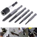 6 PCS Damaged Screw and Broken Bolt Extractor Set with 1/4 Quick Change Arbors Tool Kit Bad Screw Stud Remover. 