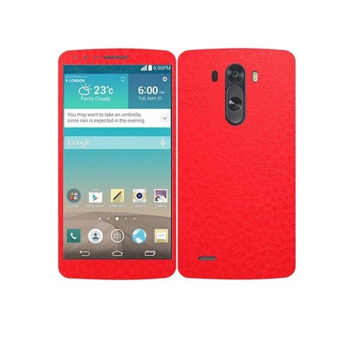LG G3 Red Common Leather Texture Mobile Skin