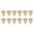 FLYEER Grapes Napkin Rings Set of 12, with Glittering Imitation Diamond and Pearls Inlay Alloy Napkin Ring Holder. 