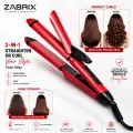 ZABRIX Original 2-in-1 Hair Straightener & Curler – Professional Ceramic Hair Styler with Fast Heat Technology | Salon-Quality Straightening & Curling Tool. 