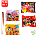 Samyang Hot Chicken Flavor Ramen Noodles Deal  4 Noodles  Red Hot Chicken Buldak 2x Flavor Ramen  Hot Chicken Flavor Ramen(original)  Hot Chicken Cheese  Samyang Buldak Cheese Samyang Korean Imported Korean Noodles  Instant Noodles. 