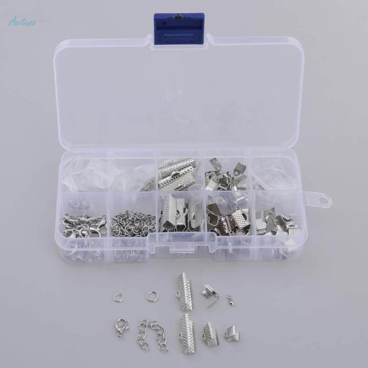 Jewelry Making Cord Ends set Silver