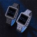 Fopul Mall Ladies Luxury Diamond Watch Steel Band Diamond Touch Screen LED Electronic Watches. 