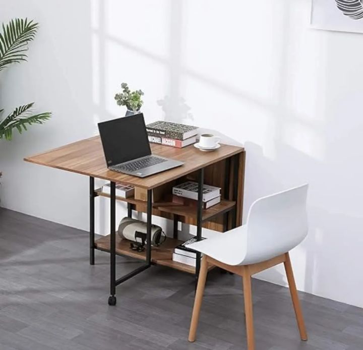 folding dining table with iron base portable