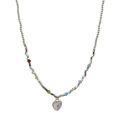 Moonlight Love Necklace Female Ins Sweet and Fresh Beaded Love Design Neckland. 