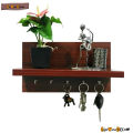 Wall Key Stand with Shelf, Key Organizer Rack for Entryway, Wall Mounted Key Holder, Decorative Home Storage Shelf, Easy Assembly, GloWooDecor. 