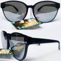 Imported I Catchers Glasses - Cat Eyes Wayfarer Shape Style Reflector Lenses Fashion Glasses Silver Lenses Black Frame. 