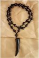 Black Fiber Pendant Mala Necklaces with Round-Shaped Nail Beads For Men and Boy -Pack 01. 