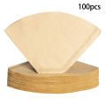 HAOEN 100Pcs Coffee Filters Disposable Cone Paper Coffee Filter Natural Unbleached Filter 4-6 Cup for Pour Over Coffee Makers. 